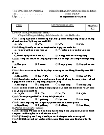 Đề kiểm tra giữa học kì II Địa lí 9 - Năm học