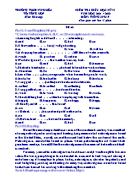 Đề kiểm tra giữa học kì II Tiếng Anh 9 - Đề 2