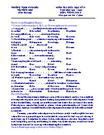 Đề kiểm tra học kì II Tiếng Anh 9 - Năm học 2