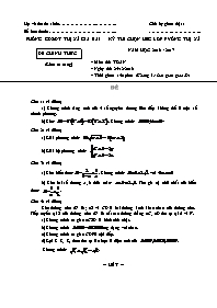 Đề thi chính thức HSG Toán 9 - Năm học 2016-2