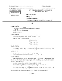 Đề thi chính thức HSG Toán 9 vòng Tỉnh - Bảng
