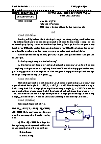Đề thi chính thức HSG Vật lí 9 - Năm học 2021