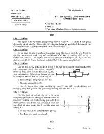 Đề thi chính thức HSG Vật lí 9 vòng Tỉnh - Bả