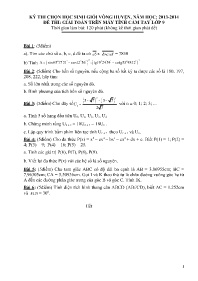 Đề thi chọn HSG Giải Toán trên Máy tính cầm t