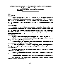 Đề thi HSG Lịch sử 9 - Năm học 2024-2025 (Có 