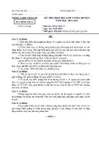 Đề thi HSG Sinh học 9 vòng Huyện - Năm học 20