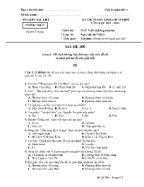 Đề thi tuyển sinh vào 10 THPT Ngữ văn (Không 