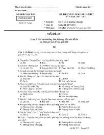 Đề thi tuyển sinh vào 10 THPT Ngữ văn (Không 