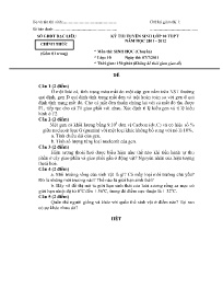 Đề thi tuyển sinh vào 10 THPT Sinh học (Chuyê