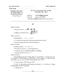 Đề thi tuyển sinh vào 10 THPT Toán (Không chu