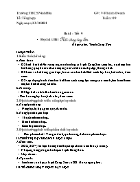 Giáo án Âm nhạc 9 - Tiết 9, Bài 4: Học hát bà