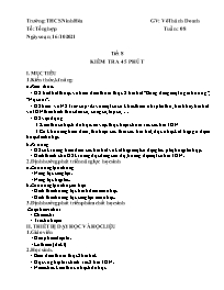 Giáo án Âm nhạc 9 - Tuần 8, Tiết 8: Kiểm tra