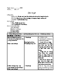 Giáo án Công nghệ 9 - Tuần 14 - Năm học 2020-
