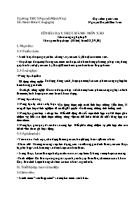 Giáo án Công nghệ 9 - Tuần 28-30 - Năm học 20