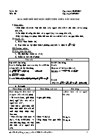 Giáo án Đại số 9 - Tiết 8, Bài 6: Biến đổi đơ
