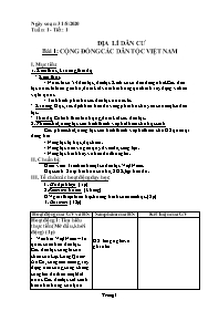 Giáo án Địa lí 9 - Tuần 1, Bài 1: Cộng đồng c