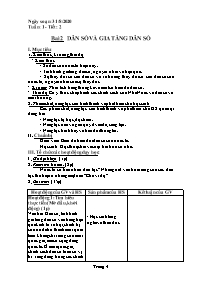 Giáo án Địa lí 9 - Tuần 1, Bài 2: Dân số và g