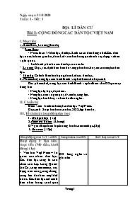 Giáo án Địa lí 9 - Tuần 1 - Năm học 2020-2021