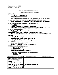 Giáo án Địa lí 9 - Tuần 7, Bài 14: Giao thông