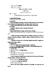 Giáo án Địa lí Lớp 9 - Tuần 1 - Năm học 2019-