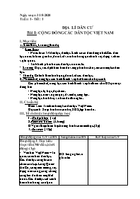 Giáo án Địa lí Lớp 9 - Tuần 1 - Năm học 2020-