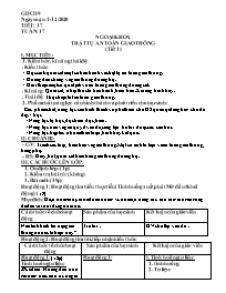 Giáo án GDCD 9 - Tiết 17: Ngoại khóa Trật tự 