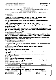 Giáo án GDCD 9 - Tiết 23, Bài 14: Quyền và ng