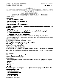 Giáo án GDCD 9 - Tiết 25, Bài 15: Vi phạm phá