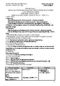 Giáo án GDCD 9 - Tiết 27, Bài 16: Quyền tham 