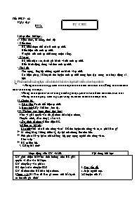 Giáo án GDCD 9 - Tuần 2, Bài 2: Tự chủ