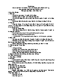 Giáo án GDCD 9 - Tuần 23, Bài 14: Quyền và ng