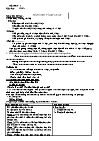 Giáo án GDCD 9 - Tuần 3, Bài 3: Dân chủ và kỉ