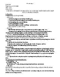 Giáo án GDCD 9 - Tuần 5-7, Chủ đề 1: Tình hữu