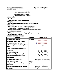 Giáo án Giáo dục thể chất 9 - Tuần 11 - Năm h