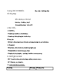 Giáo án Giáo dục thể chất 9 - Tuần 15 - Mã Đồ