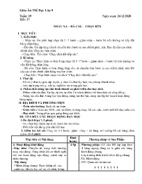 Giáo án Giáo dục thể chất 9 - Tuần 19 - Năm h