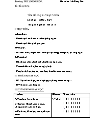 Giáo án Giáo dục thể chất 9 - Tuần 8 - Năm họ