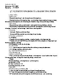 Giáo án Hình học 9 - Tuần 15 - Năm học 2019-2