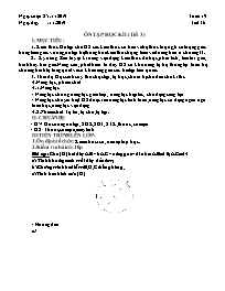 Giáo án Hình học 9 - Tuần 19 - Năm học 2019-2