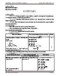 Giáo án Hình học 9 - Tuần 3 - Năm học 2017-20