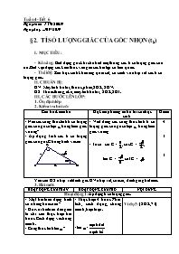 Giáo án Hình học 9 - Tuần 4 - Năm học 2017-20