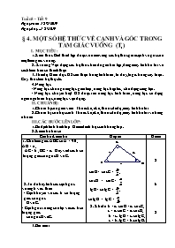 Giáo án Hình học 9 - Tuần 5 - Năm học 2019-20