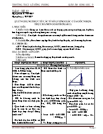 Giáo án Hình học 9 - Tuần 7 - Năm học 2017-20