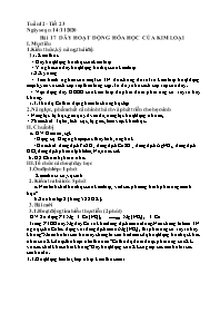 Giáo án Hóa học 9 - Tuần 12 - Năm học 2020-20