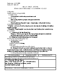 Giáo án Hóa học 9 - Tuần 15 - Năm học 2020-20