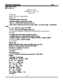 Giáo án Hóa học 9 - Tuần 16 - Năm học 2019-20