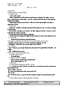 Giáo án Hóa học 9 - Tuần 17 - Năm học 2020-20