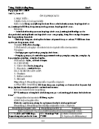 Giáo án Hóa học 9 - Tuần 18 - Năm học 2019-2020 - Trường THCS Lê Hồng Phong