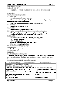 Giáo án Hóa học 9 - Tuần 19 - Năm học 2020-20
