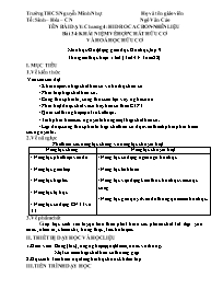 Giáo án Hóa học 9 - Tuần 22 - Năm học 2020-20